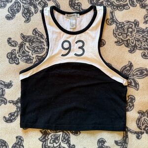 Forever 21 Black & White '93 Racer Crop Tank